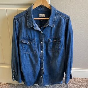Blue Denim Button-Up Shirt